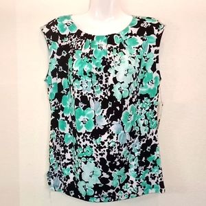 Liz Claiborne Mint Floral Jersey Blouse